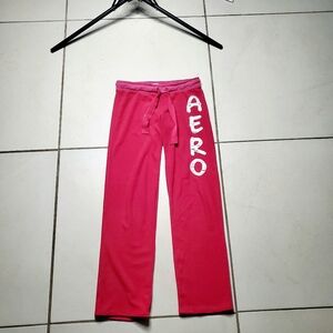 vintage y2k Pink Aero sweatpants with white lettering size xs